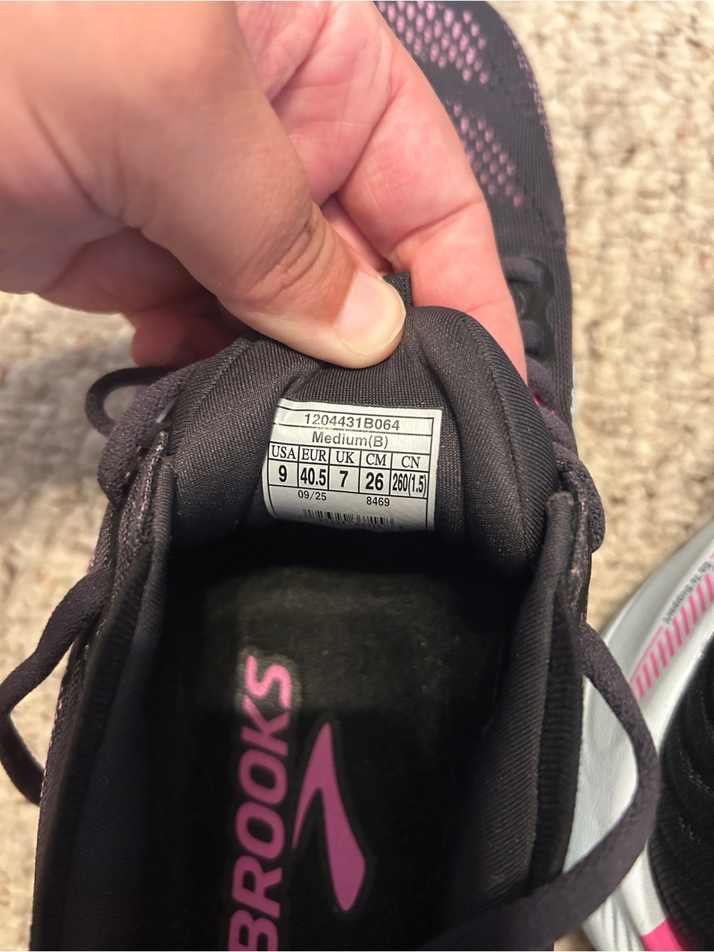 Brooks Women's Black and Pink Adrenaline GTS Running Shoes - Picture 5 of 6